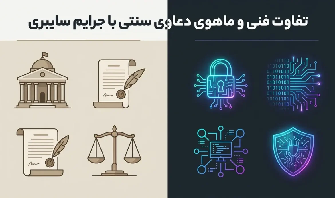 تفاوت فنی و ماهوی دعاوی سنتی با جرایم سایبری